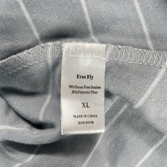 Free Fly Shirt Dress Womens Sz XL Bamboo Dockside Gray White Striped Comfy Cozy - Picture 9 of 12
